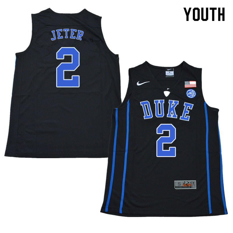 2018 Youth #2 Chase Jeter Duke Blue Devils College Basketball Jerseys Sale-Black - Click Image to Close